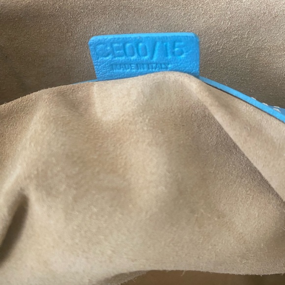 Celine,leather and suede Tiffany/robinsegg blue Boogie bag/tote/crossbody.$2700. - Picture 10 of 12